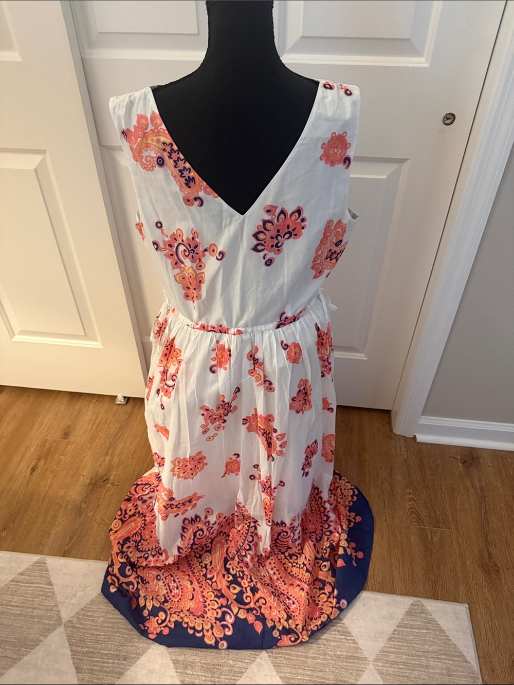 Talbots Sun Dress Womens Paisley Pink Coral Preppy Casual Elegance Country Club - Picture 3 of 9